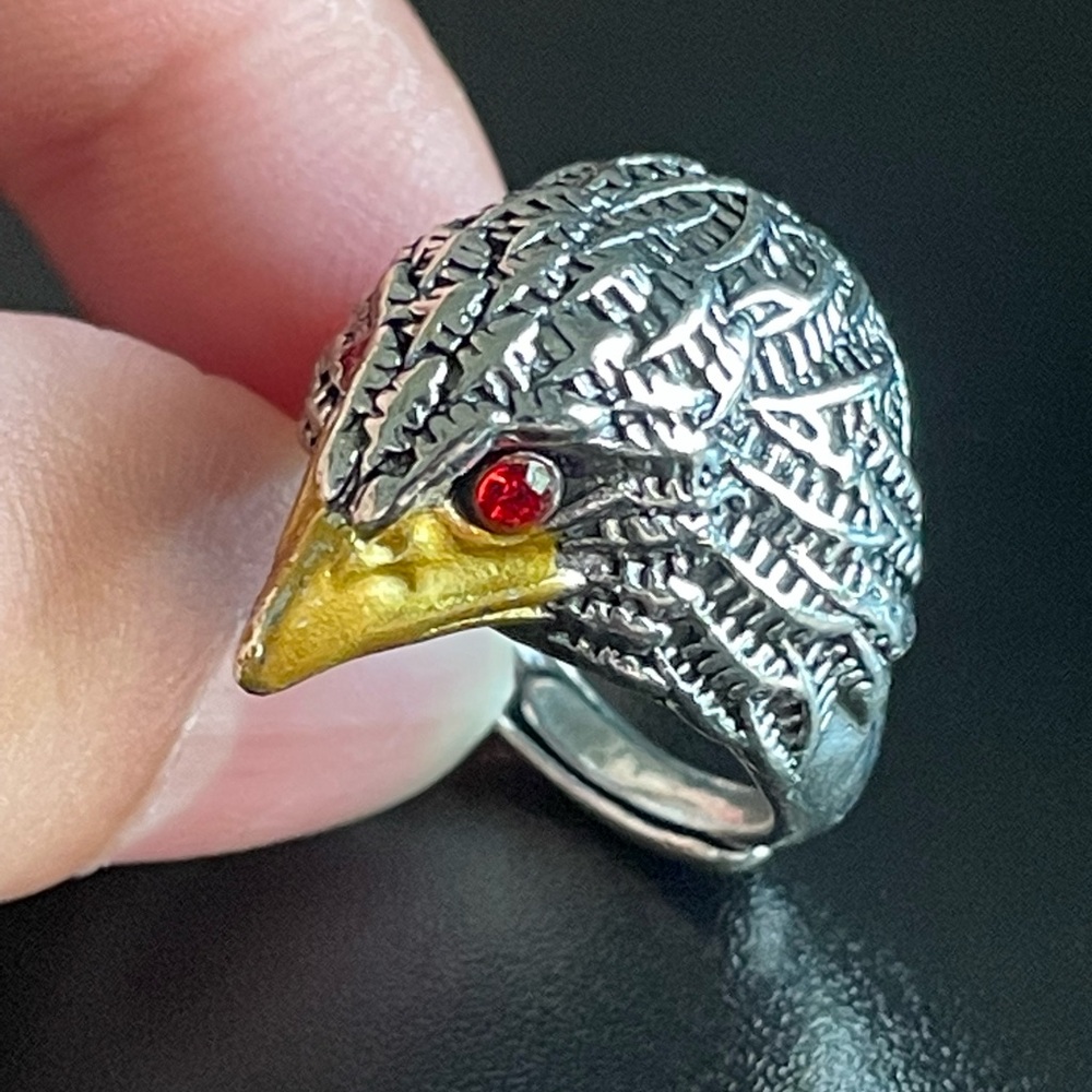 Vintage men eagle adjustable ring